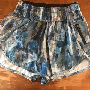 Multi-colored lululemon tracker shorts